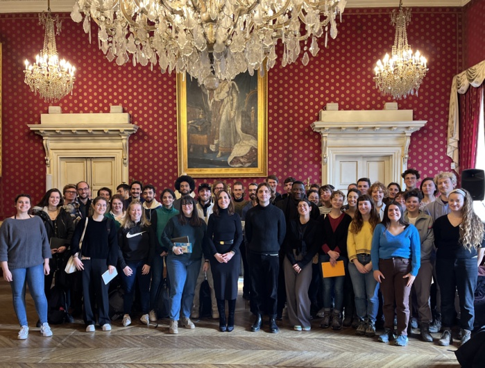 Réception officielle dans le salon napoléonien de l’Hôtel de Ville d’Ajaccio par Caroline Corticchiato, adjointe à l’excellence environnementale et ses équipes.