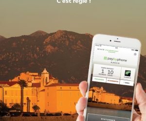 Affiche publicitaire paybyphone "choisissez la zone et la durée et c'est réglé"